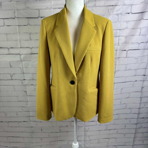 Philosophy Mustard Yellow Textured Blazer Celestial Interior – Size 8 - Picture 1 of 14